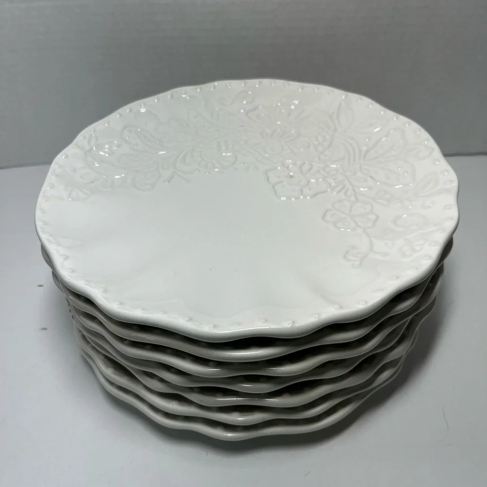 Pier 1 Lacey Salad/dessert plates - 7 pieces